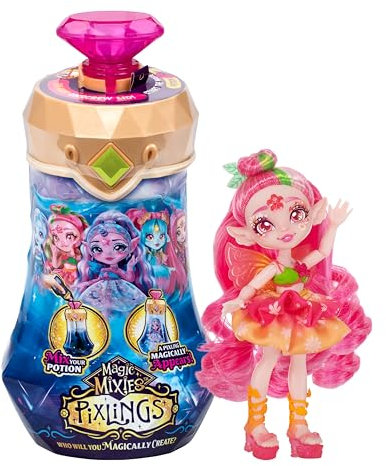 Magic Mixies Pixlings Puppe Faye im REH-Look: Magische Enthüllung der wunderschönen, detailreichen 16,5 cm großen Pixlings-Puppe in Einer Zaubertrank-Flasche