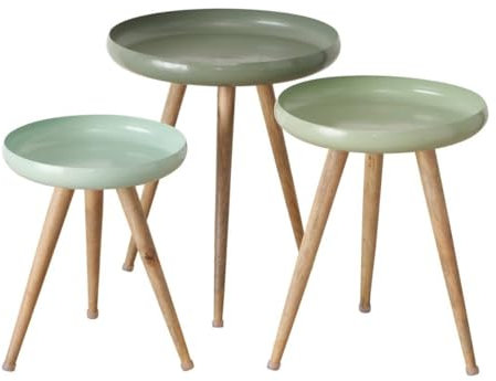 Boltze Home Kaffeetische MASDOUR, Mangoholz, 3er-Set