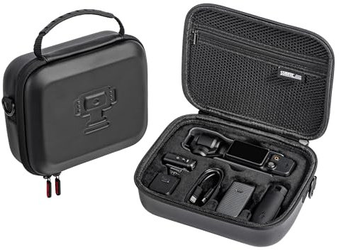 RIGINADO Osmo Pocket 3 Tasche, Tragbarer Aufbewahrungs Koffer aus PU, Carrying Case kompakte Reiseschutz Tasche für DJI Osmo Pocket 3 Creator Combo Zubehör