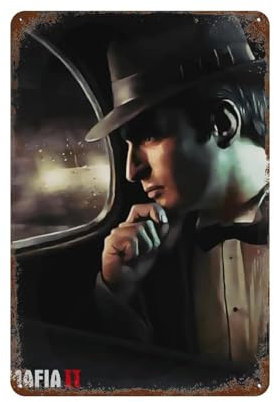 NRCKMIHRAE Game Mafia Poster, Wanddekoration, Kunst, Metallblechposter, moderne Heimdekoration, Kunst, Metallposter, Hausbar, Laden, Dekorationen, Vintage-Schild, Geschenk, 30 x 20 cm