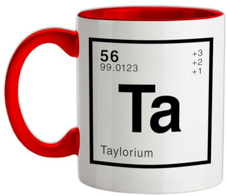 Taylor Periodic Element - 11oz - Ceramic Two-Tone Mug for Coffee/Tea - Red/White - One Size