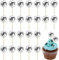 24 Stück Disco Ball Cake Topper 1970s Mini Discokugel Tortendeko und Cupcake Deko für Geburtstag Kuchendekoration Disco-Thema Party Zubehör(Silber)