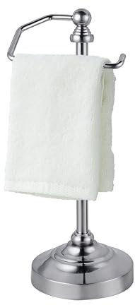 SunnyPoint Porte-serviettes lesté de luxe sur pied pour comptoir Nickel satiné