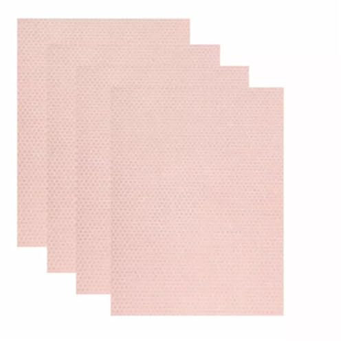 Fridge Liner Mat, 4 Pcs Anti Mould Refrigerator Mat Kitchen Salad Drawer Fridge Fresh Food Saver, Antibacterial Washable Mats Pad for Home, Kitchen, Cabinet (Clear Pink)