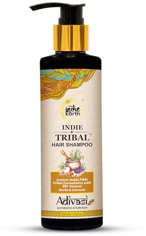 Indie Tribal (Adivasi) Hair Shampoo By The Indie Earth - 25+ Natural Ingredients, Deep Cleanses & Fortifies Hair - 225 Milliliters