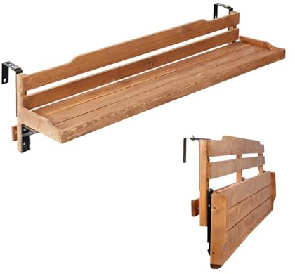 CTREVL Balkon Klapptisch zum EinhäNgen, Tisch BalkongeläNder, Balcony Railing Table, Geeignet FüR 3–1cm GroßE GeläNder, TragfäHigkeit 40 Kg, Geeignet FüR Balkone InnenhöFe Terrassen AußEnbereich(90x30