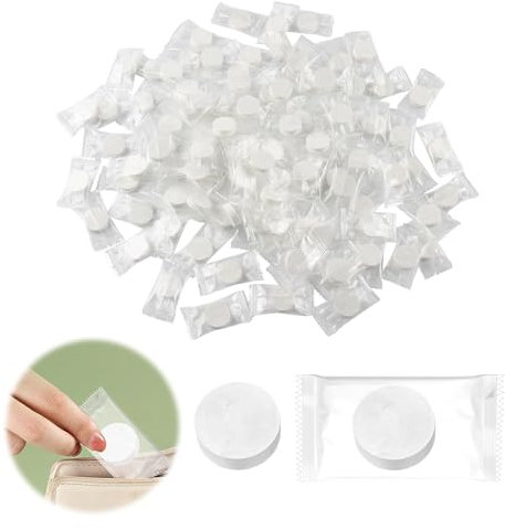 100 PCS Trockentücher in Tablettenform, biologisch abbaubare, gepresste Minihandtücher, platzsparend, weich, saugfähig und erfrischend, ideal für den täglichen Gebrauch, Reisen, Partys und mehr
