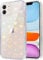 Riccase for iPhone 11 Case, Clear Cute Glitter Holographic Heart Phone Case for Girls Women, Anti-Yellow Protective Hard PC Cover Soft Silicone Frame for iPhone 11, Rainbow Heart