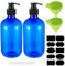 500ml Botes para Gel y Champu, 2 Pcs Dispensador Jabon Ducha, Dispensadores de Gel y Champu, Botellas de Champú Vacías, Dosificador de Bomba Rellenables para Líquido Loción Jabon Baño Gel de Ducha