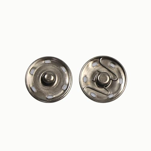 20 Sets Snap Fasteners for DIY Clothing & Crafts – Metal Press Studs, 20mm Sew-on Fasteners for Jackets, Shirts, Jeans, and More