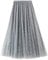 Damen Glitzer Tüllrock Lang Tüll Faltenrock Petticoat Unterrock High Waist A-Linie Maxi Plisseerock Faschingskostüme Rock für Halloween Fasching Karneval Kostüm Party (Grau, ONE Size)