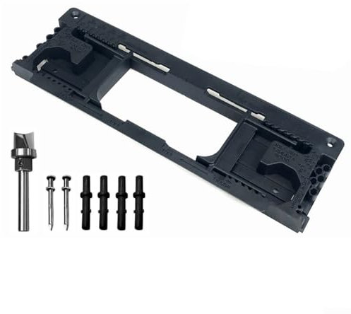 Door Hinge Jig Kit Router Template For Door Hinge Jig For Door Frame Jamb With Cutting Bit, Adjustable For Various Hinge Sizes