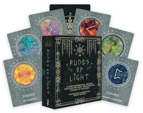 Runes of Light: A Multidimensional Journey Through the Light and Elemental Essence of the Runes (28 Full-Color Cards and 100-Page Full-Color Guidebook)