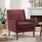 COLAMY Moderner Flügelrücken-Sessel für das Wohnzimmer, Polsterstoff Akzent-Sessel, Einzelsessel mit Loungesitz und Holzbeinen für Büro/Schlafzimmer/Leseecken, Rot