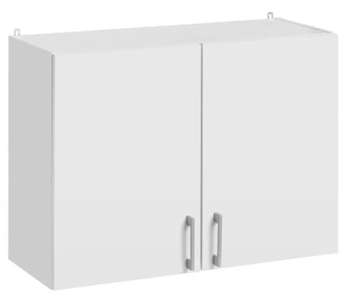Cuisineandcie - MEUBLE HAUT DE CUISINE ECO Blanc 2 Portes L 80 cm + 1 étagère - Meuble Cuisine Rangement, Meuble Cuisine, Armoire Cuisine