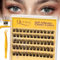 QUEWEL Pre-Glued-Eyelashes Cluster Kit Natural Lash Clusters, D Curve Pre Glued Cluster Lashes, Strong Hold 10-16MM No Glue Needed Self Adhesive Lashes Kit at Home(MJ02)