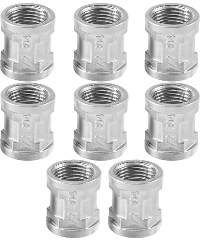 8 pezzi doppio nipplo 1/2 pollici, manicotto in acciaio inox 1/2 IG/IG, 1/2 filettatura interna in acciaio inox, adattatore a doppio manicotto per collegamento tubo