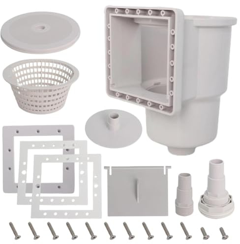 Sujurio Skimmer per piscina fuori terra, skimmer a parete con accessorio, skimmer per piscina, larghezza di apertura 15,2 cm, SP1091LX