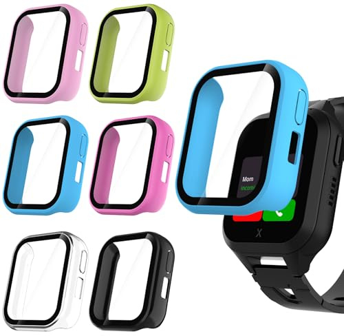 WD&CD 6 Stück Schutzhülle Kompatibel mit Xplora XGO3/Xplora Kidzi PC Hülle | PC Hülle Cover Case mit Schutzfolie Kompatibel mit Xplora XGO3 - Rosa/Schwarz/Blau/Transparent/Grün/Rosenrot