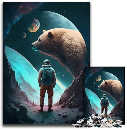 Bear Magical Jigsaw Puzzles for Adults 1000 Piece Difficult Puzzles for Adults Challenging Brain Teaser Family Activity Home Decor 1000 PCS(38x26cm)
