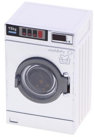 Kisangel Miniature Washing Machine Toy 2.05X1.30X1.06In Realistic Dollhouse Laundry Room Accessory with Opening Drum for Kids Pretend Play and Home Decor
