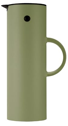 Stelton EM77 Isolierkanne 1 Liter, Kippverschluss & Schraubdeckel, Warmhaltekanne für Kaffee & Tee, austauschbare Teile, Made in Denmark
