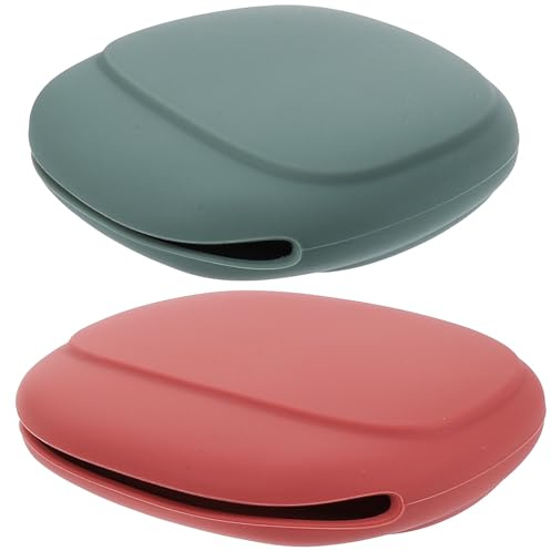 Étui à Houppette de Voyage en Silicone, Lot de 2, pour Femmes | Léger et Portable, Design Simple et Délicat, Usage Extérieur et Déplacement, Rangement Facile