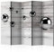 decomonkey Paravent Raumteiler Innen Holz Kugel 225x172 cm 5 Teilig Einseitig Room Divider Wall Raumteiler Stehend Trennwand Sichtschutz Spanische Wand Sichtschutzwand Wohnzimmer Holz
