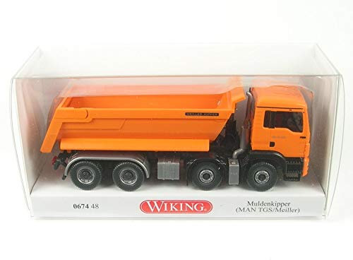 Wiking 067448 Muldenkipper (MAN TGS Euro 6 / Meiller) orange Spur H0 1:87 Vierachser Halfpipe