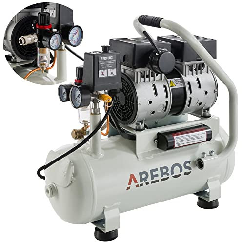 Arebos Compresseur à air avec Cuve Sous Pression | 500 W | 12 L | Sans Huile 89 L