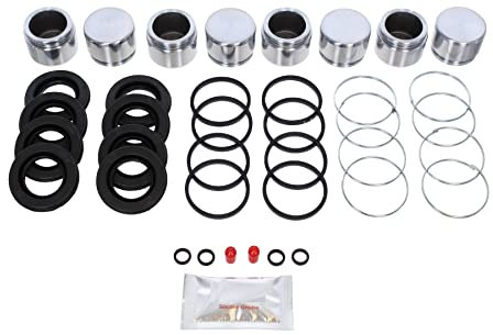 Bigg Red - Front Brake Caliper Repair Seal Kit & Pistons - Compatible with Impreza WRX, 200 SX S14, 300 ZX Z32