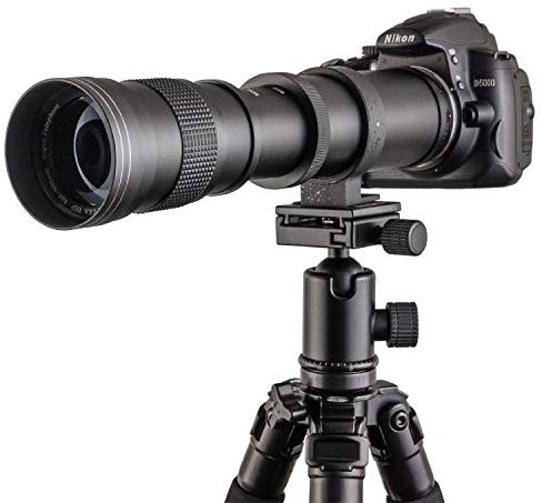Fotga 420-800mm f/8.3-16 Super Téléobjectif Zoom Objectif avec T-Nikon Adaptateur T2 pour Nikon D7200 D7100 D5500 D5300 D3300 D3200 D850 D810 D750 D610 D500 D90 et Plus DSLR/Appareil Photo Reflex