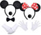 iZoeL Mouse COSTUME Kit 2x Mouse Ear Headband 4x White Gloves 2x Black Nose 1x bow tie bow for Carnival Accessory Birthday Fancy Dress Party Bag Favors Cosplay Adult Kid