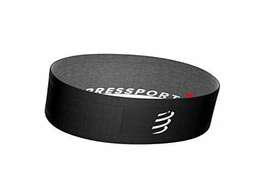 Compressport - Free Belt - Ceinture pour Running, Vélo, Escalade - Ultra-Légère - Très Respirante - Fibres Souples - Sans Ballotement - Couleur Noir/Gris - Taille différentes