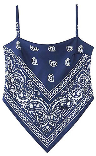 Arjungo Damen Einstecktuch mit Paisleymuster, französischer Knoten - blau - Mittel