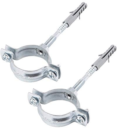 (Paquete de 2 uds.) Soportes metálicos para tubos Clips Abrazaderas para tubos Ø 40-45 mm (2)