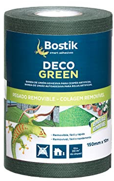 Bostik Banda de Unión Adhesiva para instalación de Césped Artificial Deco Green, Instalación Removible y Discreta, Deco Green, Verde Rollo de 15 m x 10 m