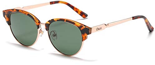 DUCO Damen Sonnenbrille Polarisiert Sonnenbrillen mit UV400 Schutz modisch Designer Sonnenbrille Großer Metall Rahmen DC1221