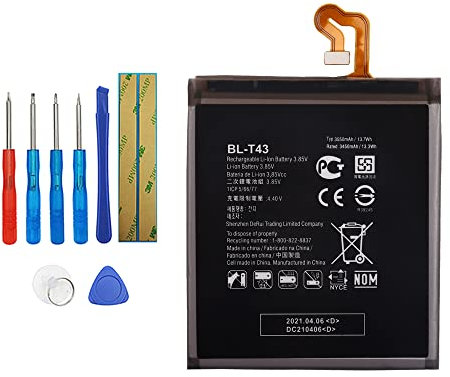 Vvsialeek BL-T43 Handy Akku Kompatibel Für LG G8S ThinQ LMG810 LM-G810 LMG810EAW with Toolkit 3450mAh