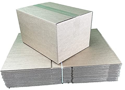 Pack 20 Cajas Carton mudanza 35x25x20 cm 17,5 L - Cajas almacenaje - Transporte Ultrarresistentes, Canal Simple Reforzado - Cajas mudanza, envios, regalo, caja carton barata