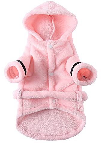 Felenny Hund Bademantel mit Kapuze, Weiche Super Saugfähigen Haustier Bademantel für Große Mittlere Kleine Hunde (Rosa, S)