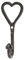 Hammer and Tongs Black 40mm x 100mm Single Heart Hook - Cast Iron Vintage Antique Wall Mounted Hanger