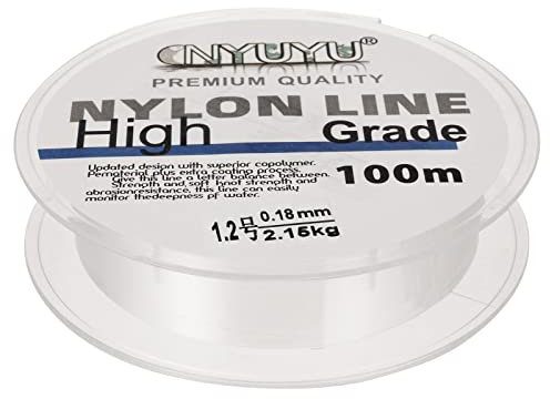 PATIKIL 328FT/109Yard 5lb Nylon Fishing Line, 1.2# Monofilament String Wire Fluorocarbon Coated for DIY Craft Hanging Decoration, Clear