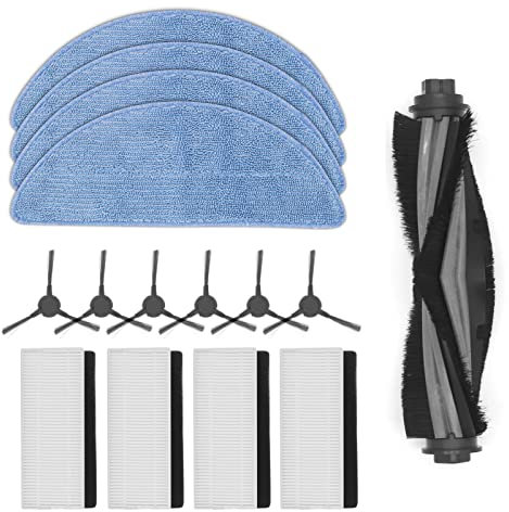 DingGreat Zubehör Set Ersatzteile für Yeedi K650 Saugroboter - Packung mit 1 Hauptbürste, 4 Filters, 6 Seitenbürste, 4 Mikrofaserpad, 1 Reinigungsbürste