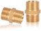 Mamelon Double 1/2 pouce Filetage Extérieur en Laiton, Double Mâle Joint de Tuyau Fileté Nutmanel avec Hexagone AG/AG 2 pièce pour Raccord de Tuyau