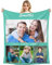 GLIKW Personalisierte Fotodecke mit eigenem Foto Und Text, Super Weich Flanell Collage Kuscheldecke Geschenke für Vater, Mutter, Kinder, Haustiere, Freunde oder Paare(4 Fotostil-2, 150×200cm)
