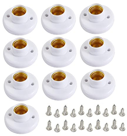Liummrcy Porte-lampe E27, porte-douille de l'ampoule, porte-slip de l'ampoule E27 Base de lampe de lampe à vis de LED avec vis pour plafonds muraux 10pcs