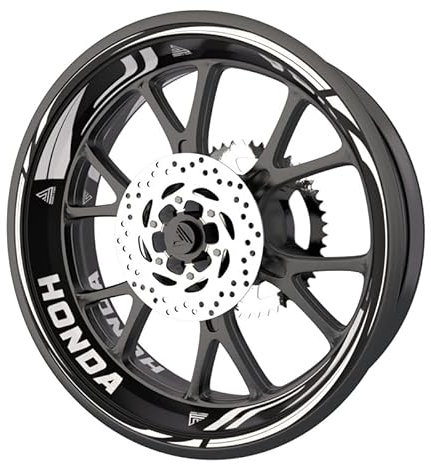 Felgenrandaufkleber für Motorrad Premium Qualität (2 Räder) (weiß)