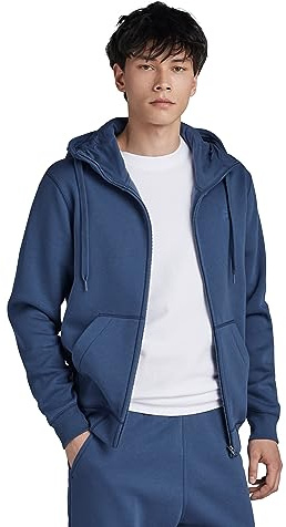G-STAR RAW Herren Premium Core Hooded Zip Thru Sweatshirt, Blau (rank Blue D16122-C235-868), XS