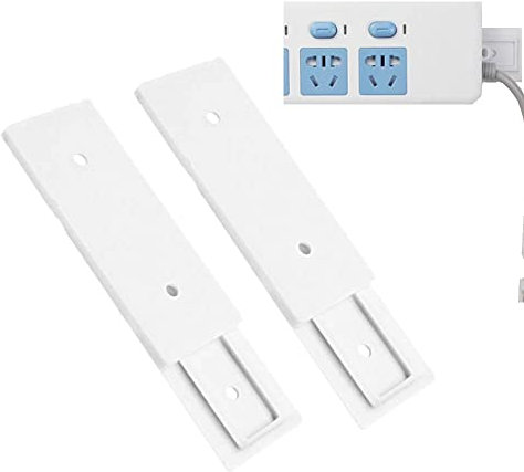 2 Pcs Self Adhesive Power Strip Fixator, Seamless Punch-free Plug Sticker Holder Wall Traceless Plug Board, Wall-mounted Nail-free Power Plug Socket Sticky Rack for Home Office
